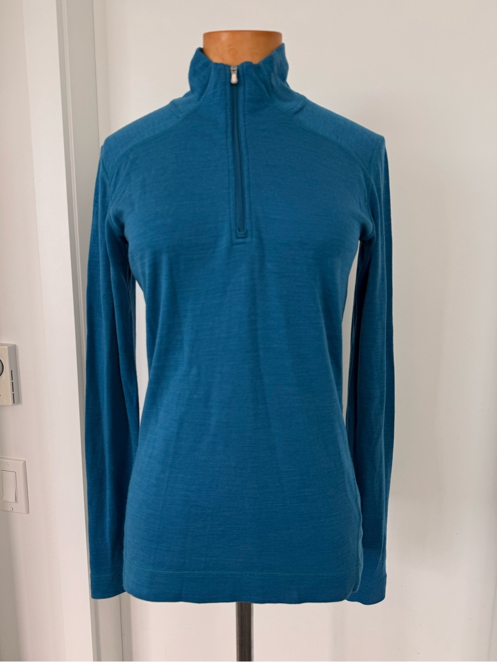 Smartwool Teal Quarter-Zip Base Layer Merino Wool Sweater